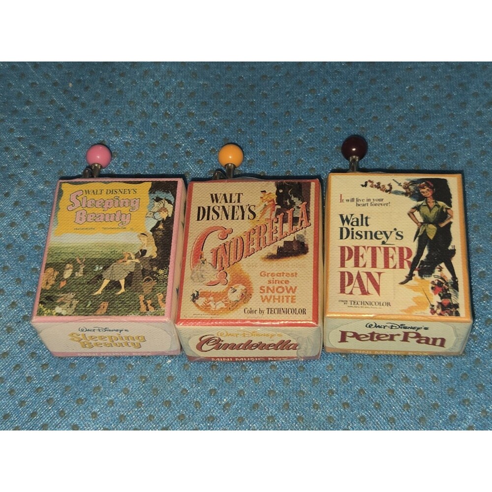 Walt Disney Vintage Rare Music Box Lot! Peter Pan Cinderella, Sleeping Beauty